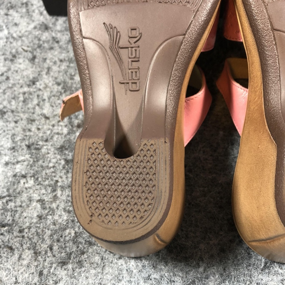 Dansko Sandals Womens 6.5 Pink Leather Slide Wedge Buckle Comfort Casual Shoes - Picture 14 of 16